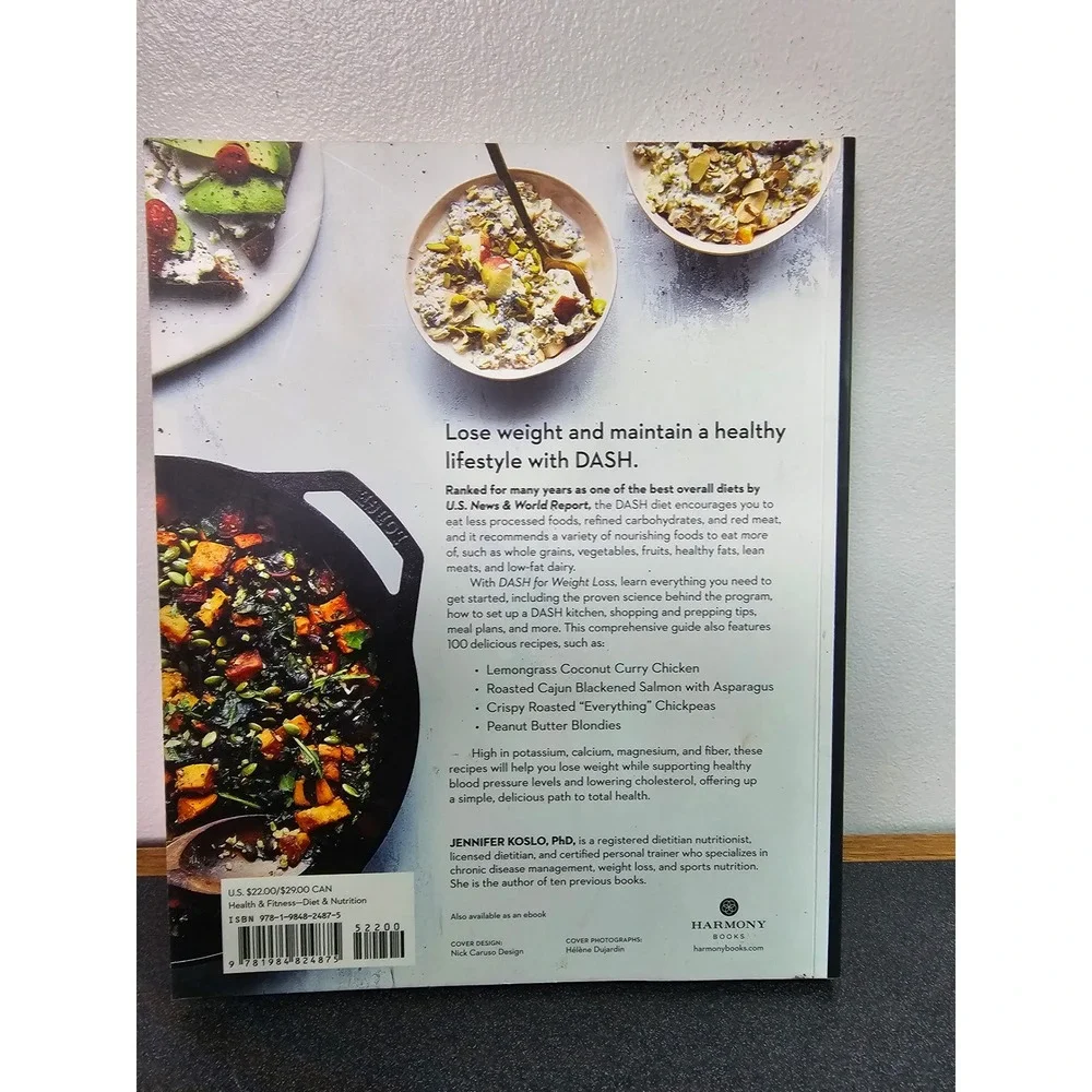 DASH for Weight Loss Cookbook Jennifer Koslo PhD Diet Plan Recipes 9781984824875